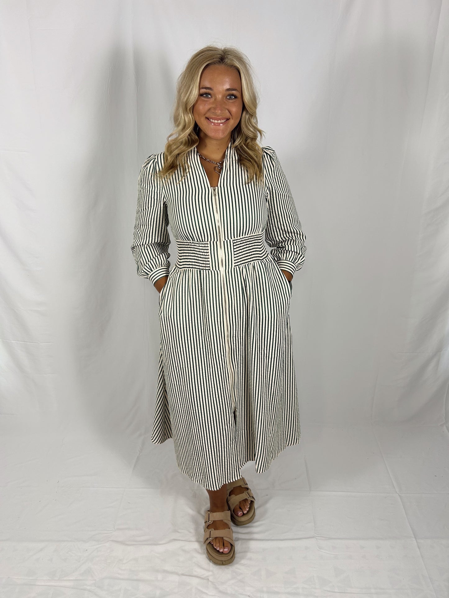 The Green Stripe Midi