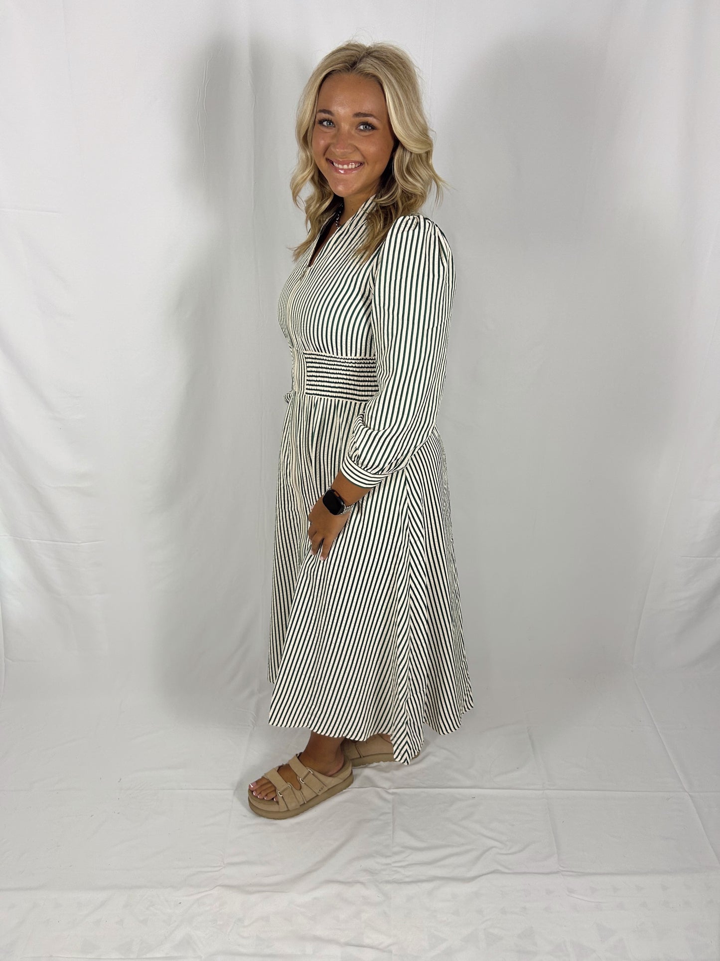 The Green Stripe Midi
