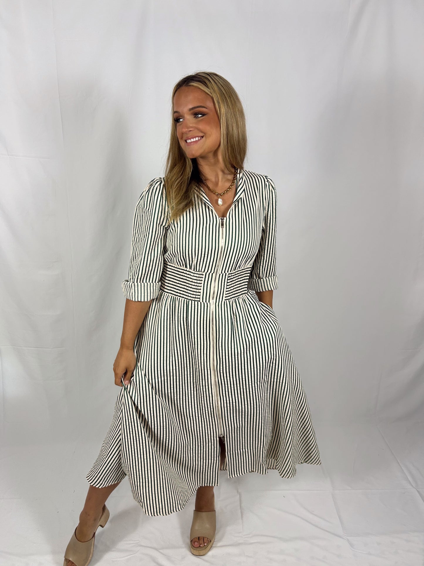 The Green Stripe Midi