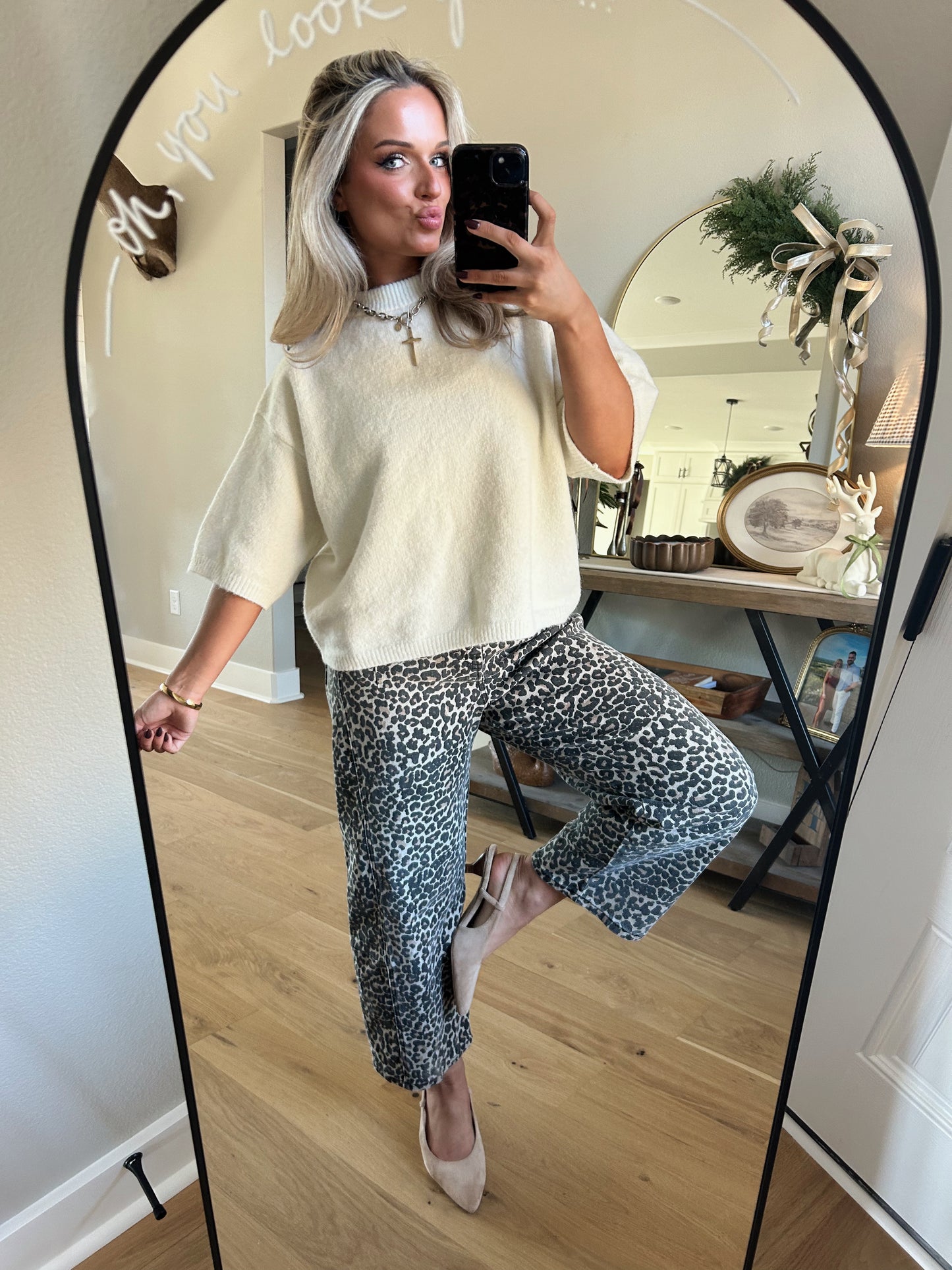 Oversized Sweater Sleeve Top - Ivory