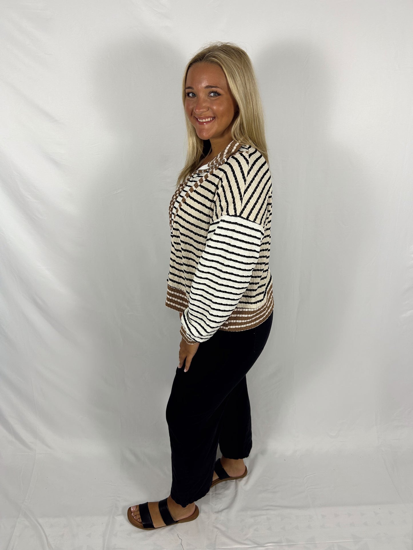 Darlin’ Cozy Stripe Pullover