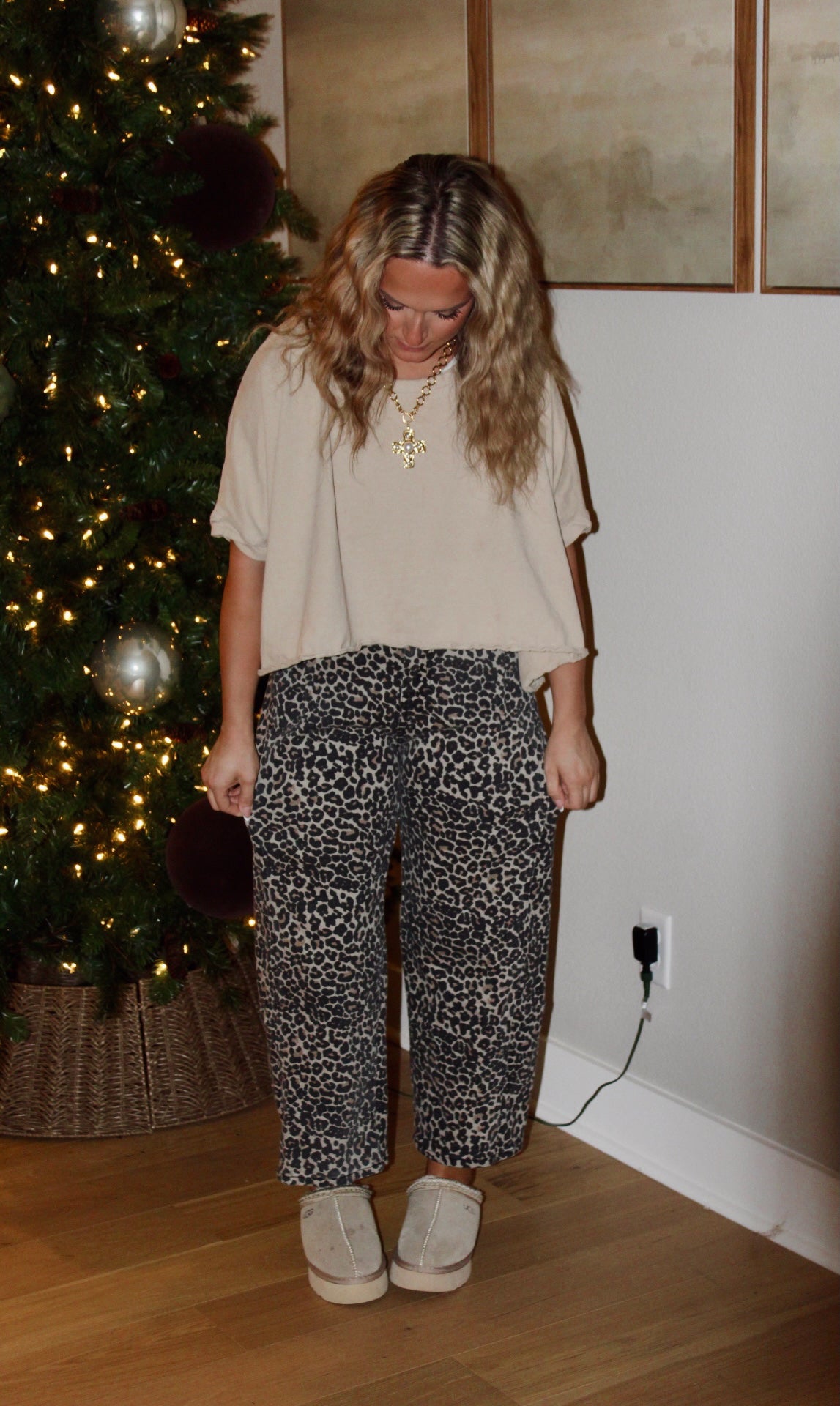 Leopard Barrel Jeans