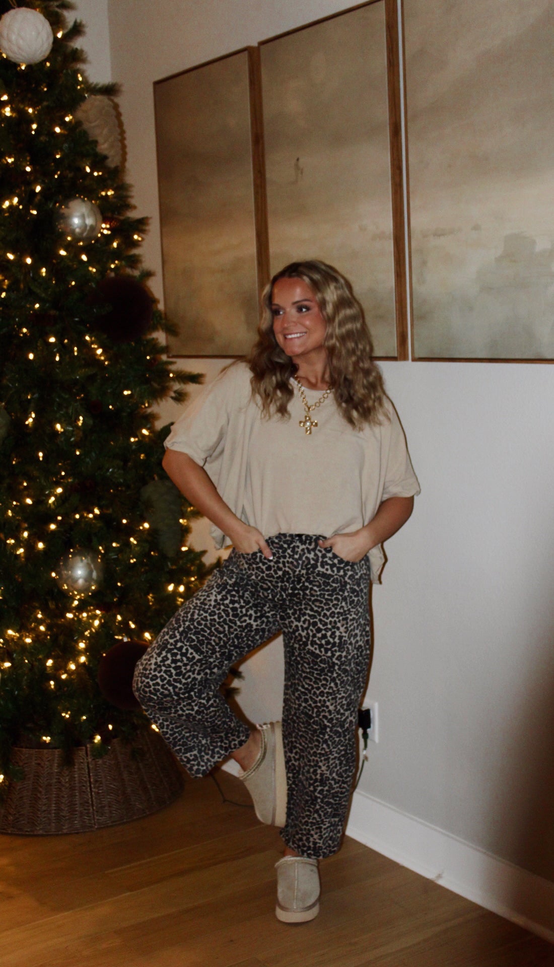 Leopard Barrel Jeans