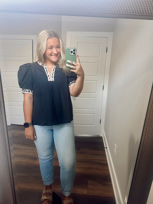 Cheetah Puff Blouse