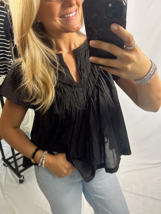 Camellia - Midnight Flutter Blouse