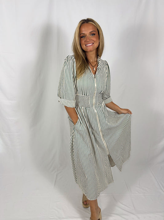 The Green Stripe Midi
