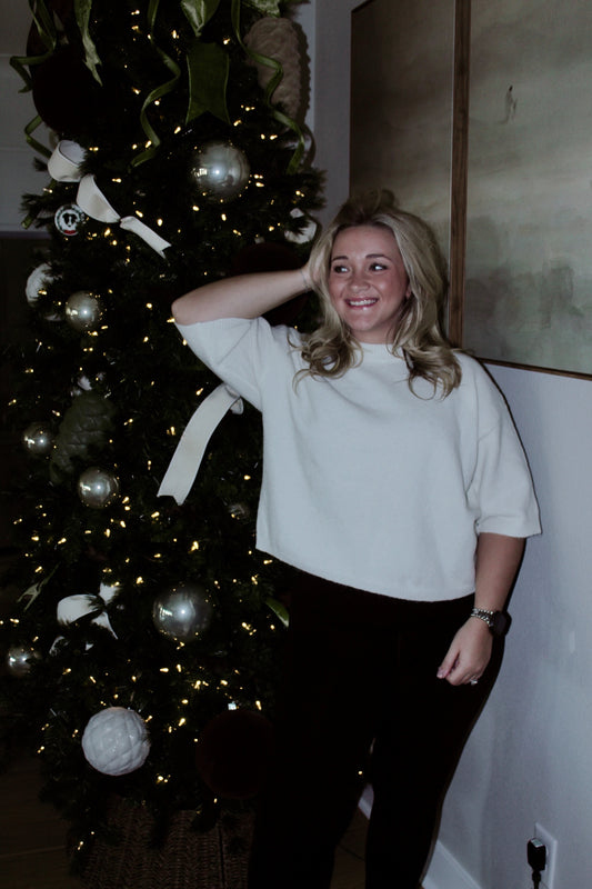 Oversized Sweater Sleeve Top - Ivory