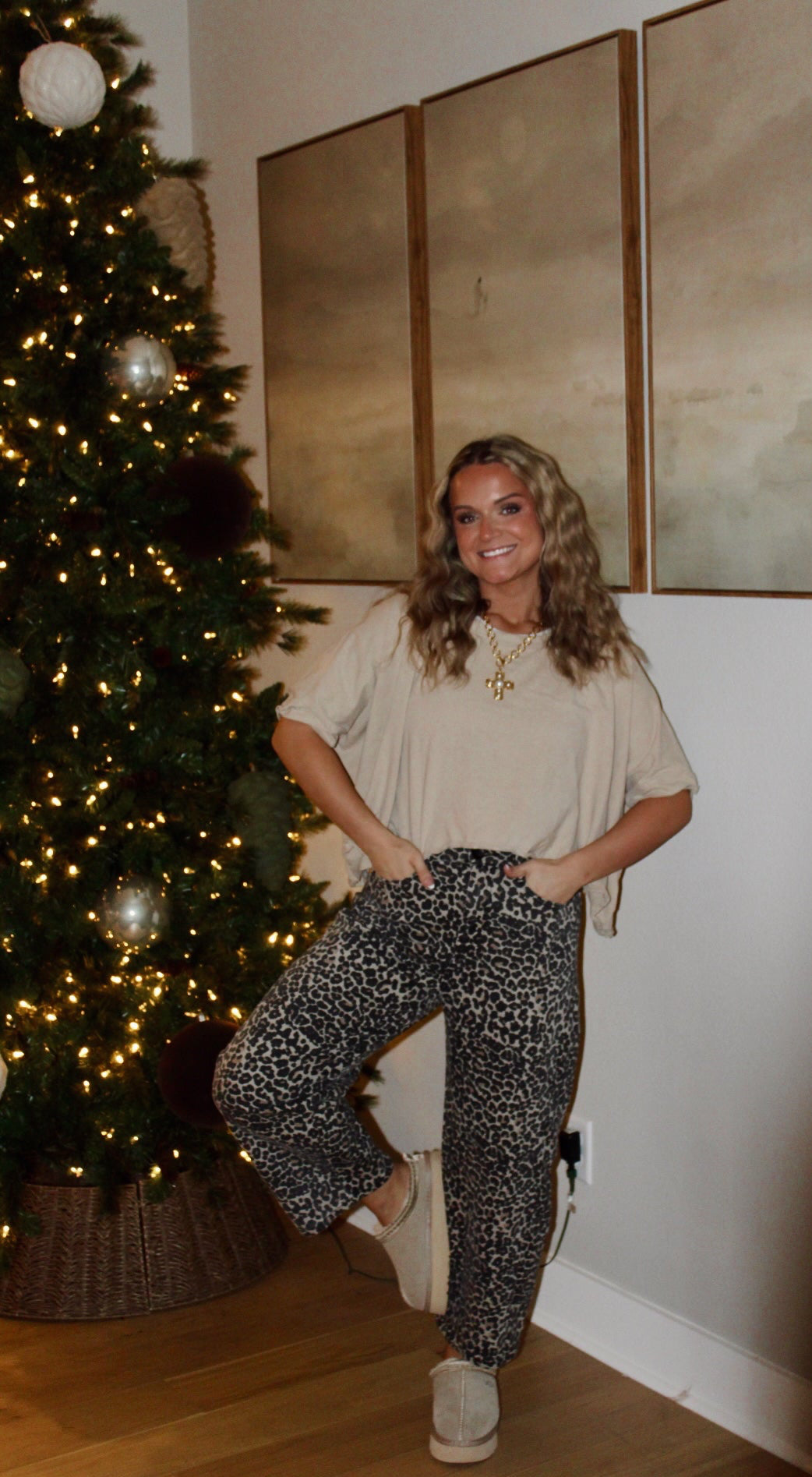 Leopard Barrel Jeans