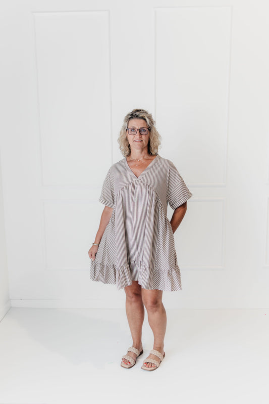 Vine & Love - The Meadow Striped V-neck Dress