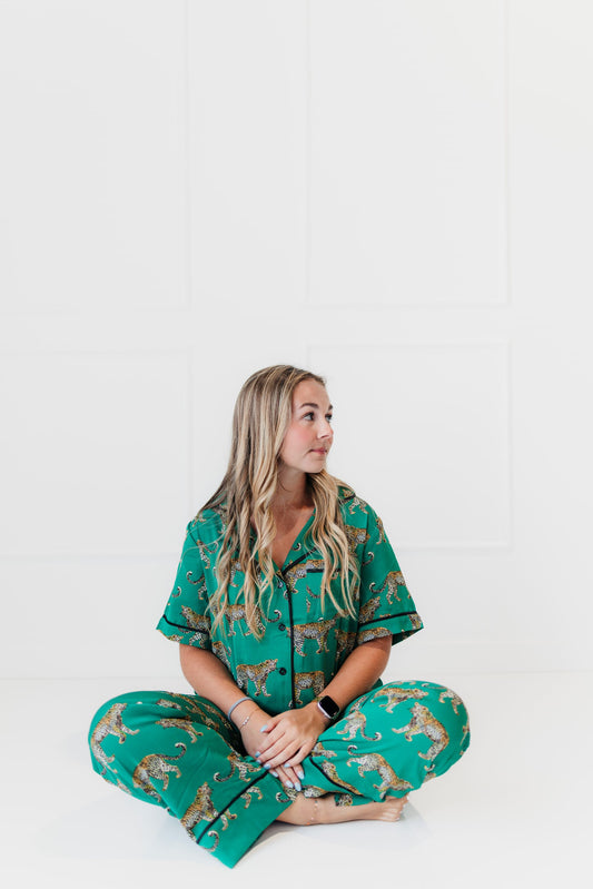 Cozy in Cheetah Pajama Set