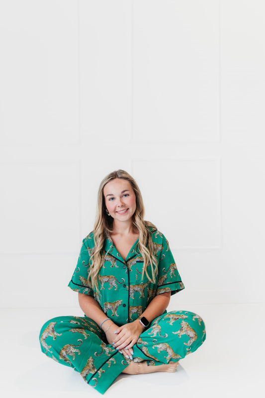 Cozy in Cheetah Pajama Set