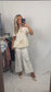 Beige Puff Sleeve Bowknot Blouse